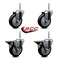 Service Caster 4 Inch Black Polyurethane Wheel Swivel 34 Inch Threaded Stem Caster Set 2 Brakes SCC SCC-TS20S414-PPUB-BLK-34212-2-PLB-2 - alternate 5
